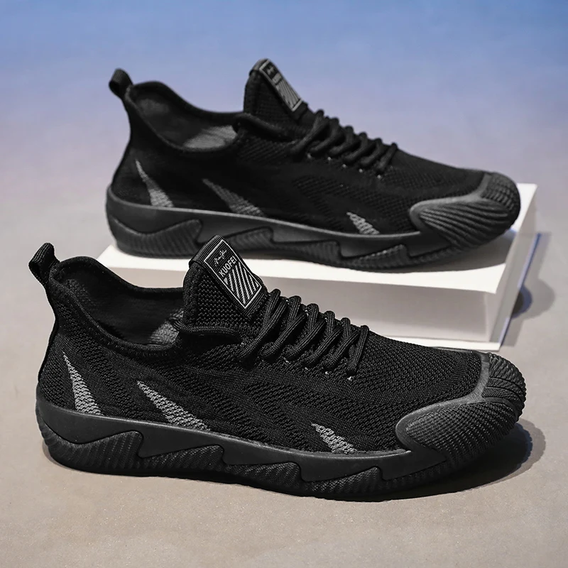 

Новинка 2025, летняя ультралегкая дышащая повседневная мужская обувь на плоской подошве со шнуровкой, удобная спортивная обувь большого размера, соответствующая цвету