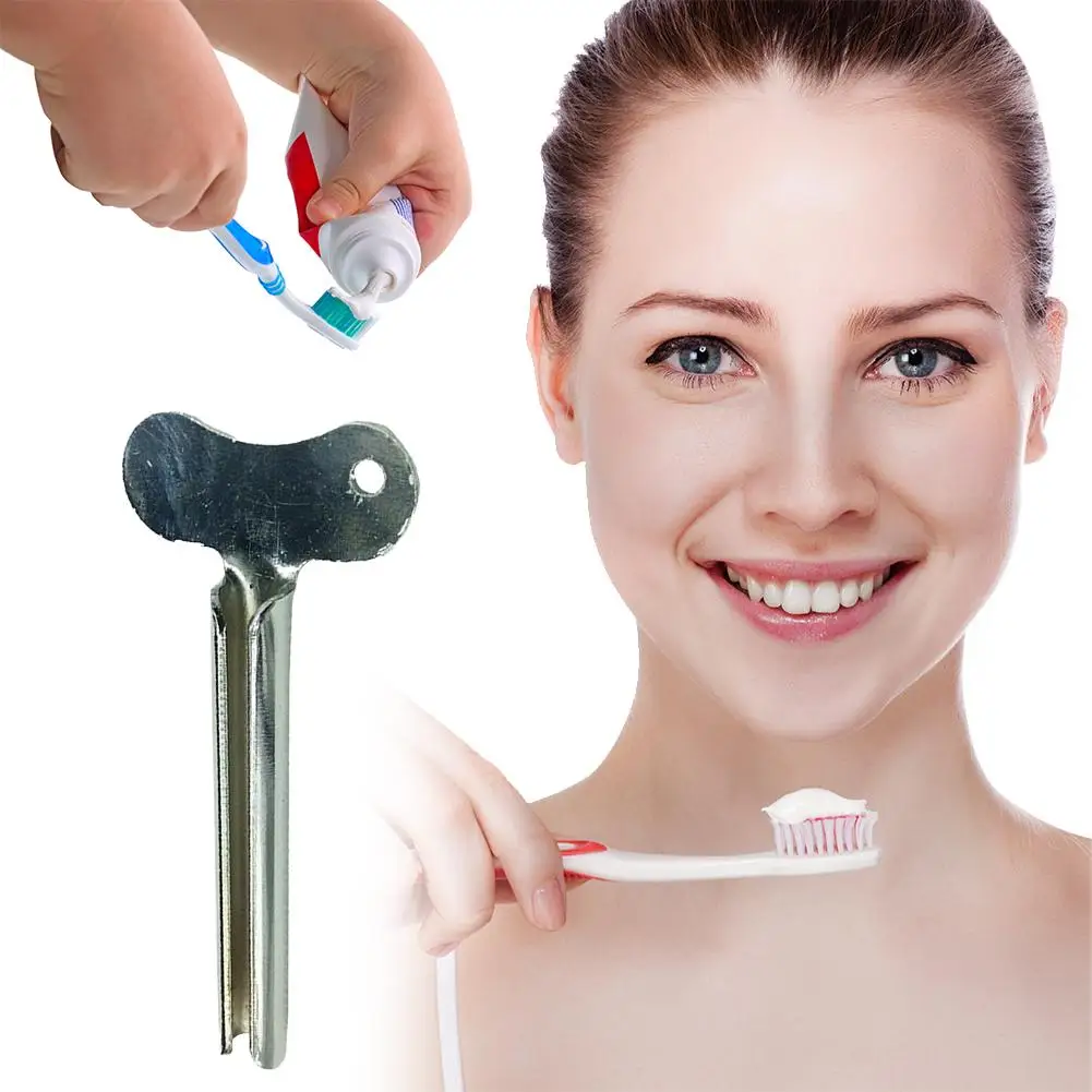 Stainless Steel Toothpaste Tube Squeezers Metal Key Toothpaste Squeezers for Bathroom Hair Dye Cosmetic Tubes G2X2