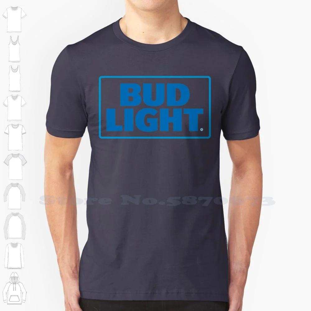 

Bud Light Logo High-quality T Shirts Fashion T-shirt New 100% Cotton Tee