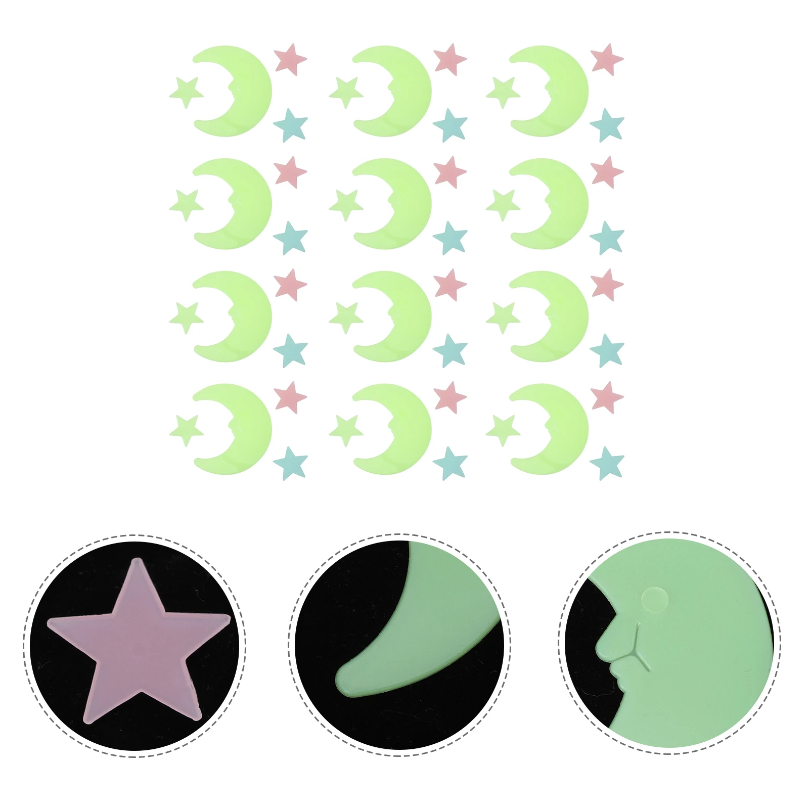 

52Pcs Glow in The Dark Star Moon Wall Decals Luminous Nursery Ceiling Stickers Room Glow in Dark Wall Decals