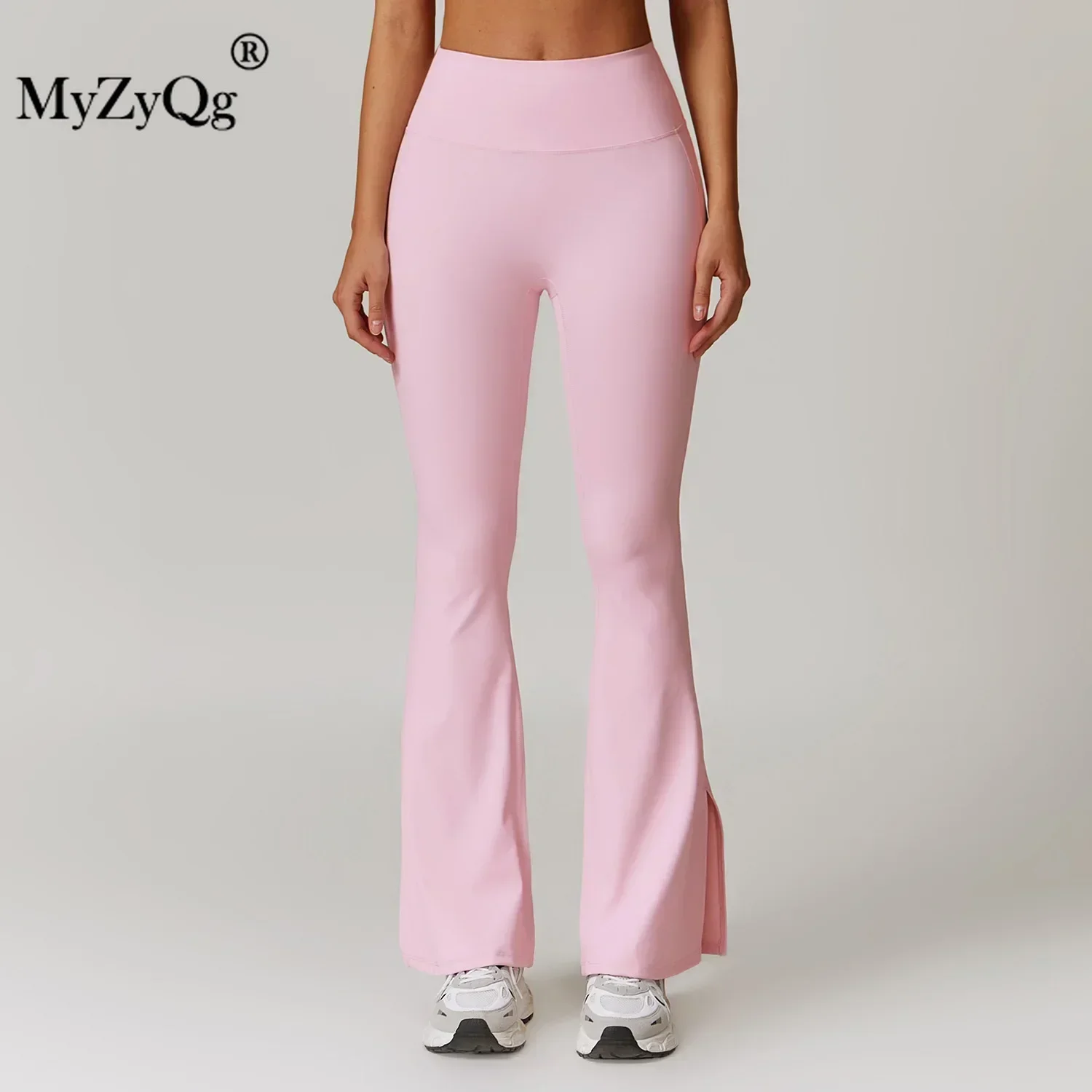 MyZyQg-mallas ajustadas de Yoga para mujer, pantalones deportivos acampanados de pierna ancha Micro elásticos para correr, pantalones deportivos de cintura alta