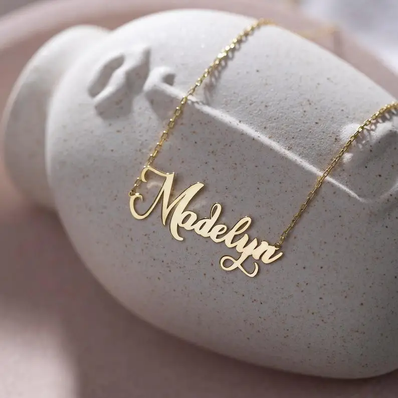 Custom Name Pijiao Chain Necklace Personalized Pendant Stainless Steel for Women Jewelry Thin Chain Custom Item Birthday Gift