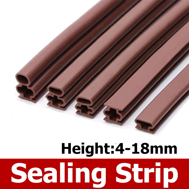 1/6M Door Window Sealing Strip Weather Resistant Anti-collision Rubber Self-adhesive White Black Brown Sound Insulation Strip