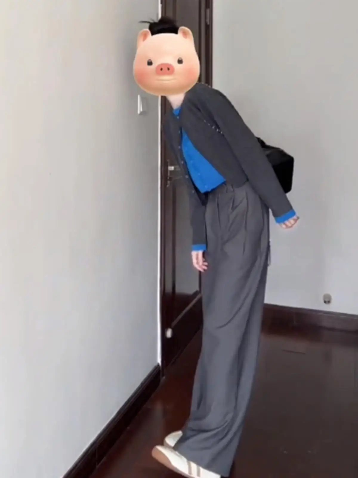 اللون بلو سترة مشغولة من الصوف المرأة لينة مريحة كسول Sle شيك الأعلى أوائل الخريف وصول جديد طويل Sve جولة Ne زر التفاصيل