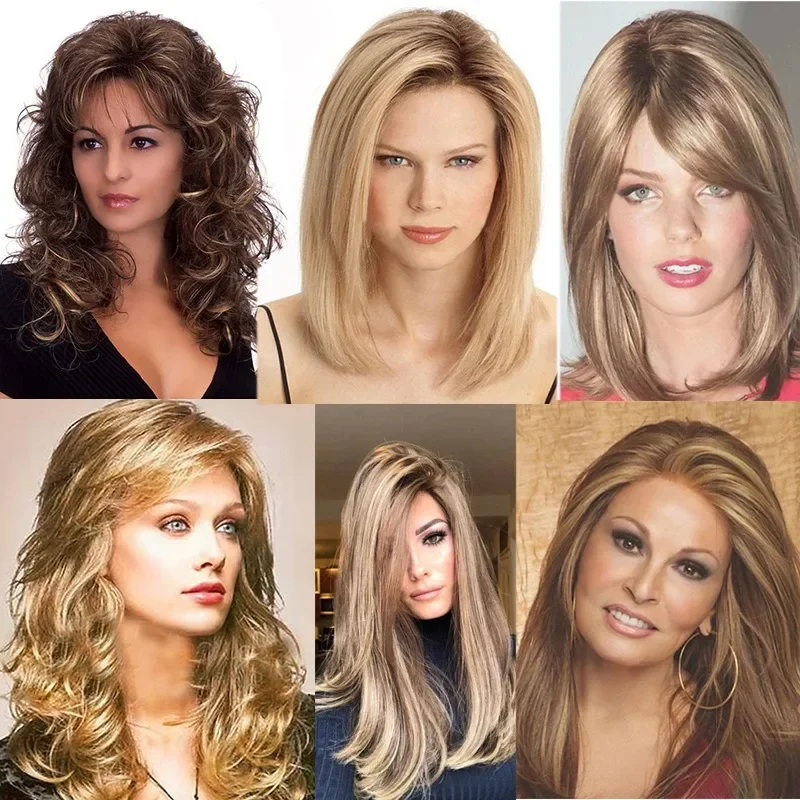 

Woman Daily Match Long Straight Hair Party Perform Headwear Partial Notch Straight Hair Full Head Cover Bar Lady Gradient Wig