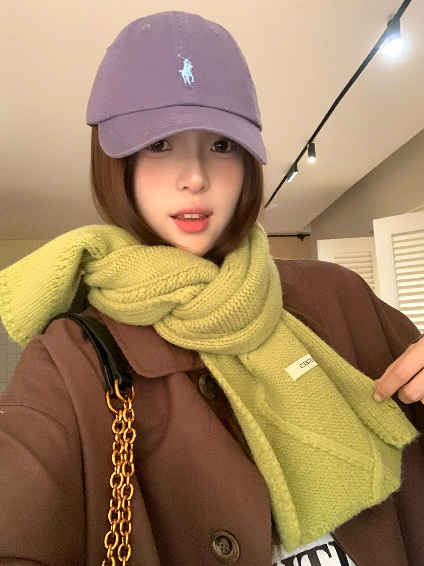 

Синий вязаный шарф в полоску с узором снежинки для женщин, утеплитель для шеи на зиму, антихолодная шаль в корейском стиле