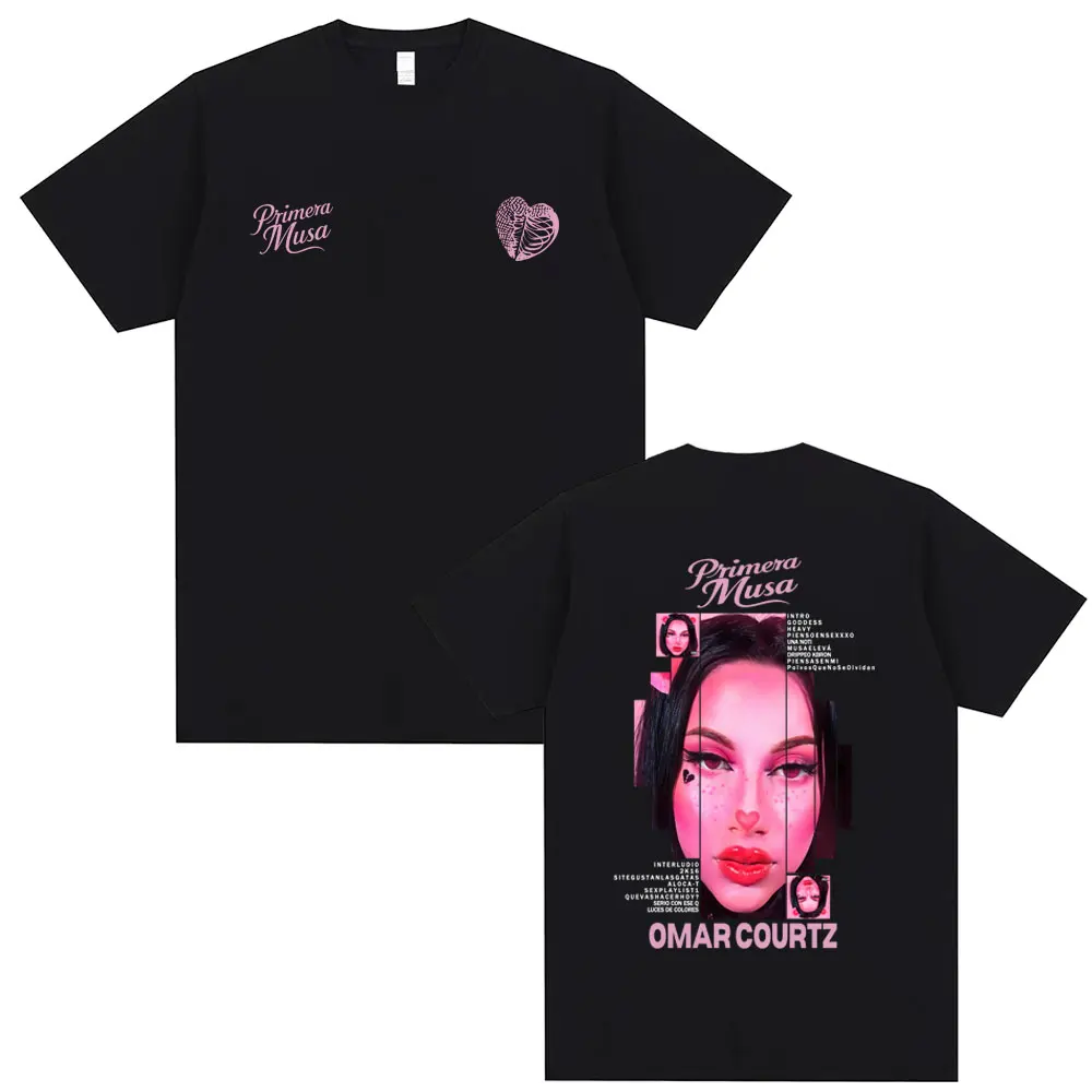 

Omar Courtz Primera Musa Album Tour Merch T Shirt Men's Women Casual Cotton Loose Short Sleeve T-shirts Hip Hop Fashion T-shirt