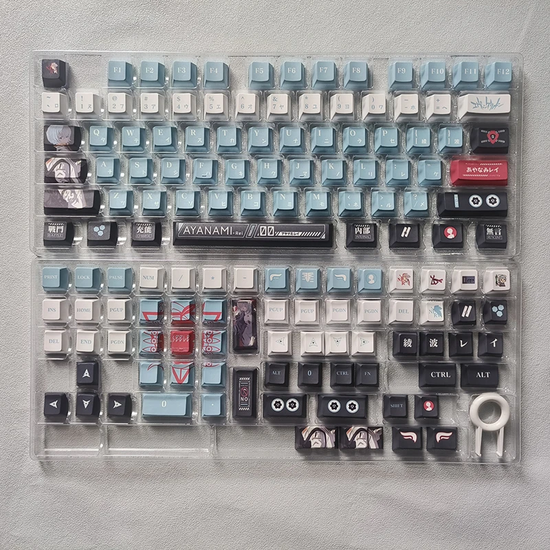 1 Set Ayanami Rei Key Caps PBT Dye Subbed Anime Keycap Cherry Profile Gaming Keycaps For MX Switch Mechanical Keyboard