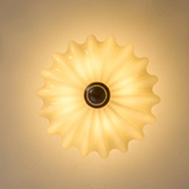 Retro Cream Glass Semi Pendant Light with Chinese Style Iron Ceiling Lamp for High End Master Bedroom Study LED Chandeliers view 6