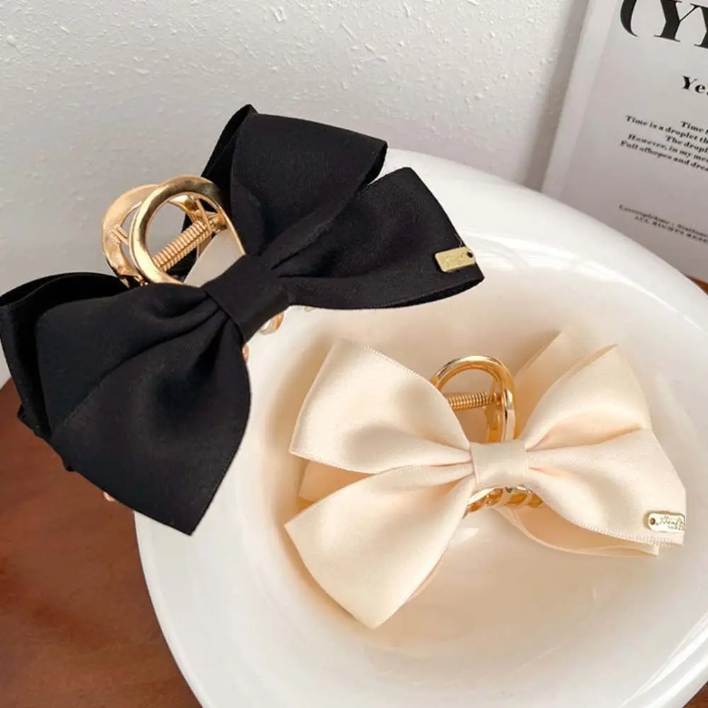 

Elegant Black White Hair Holder Headdress Girls Gift Women's Hair Grab Large Bow Barrette Bow Hair Claw Bowknot Hair Clip