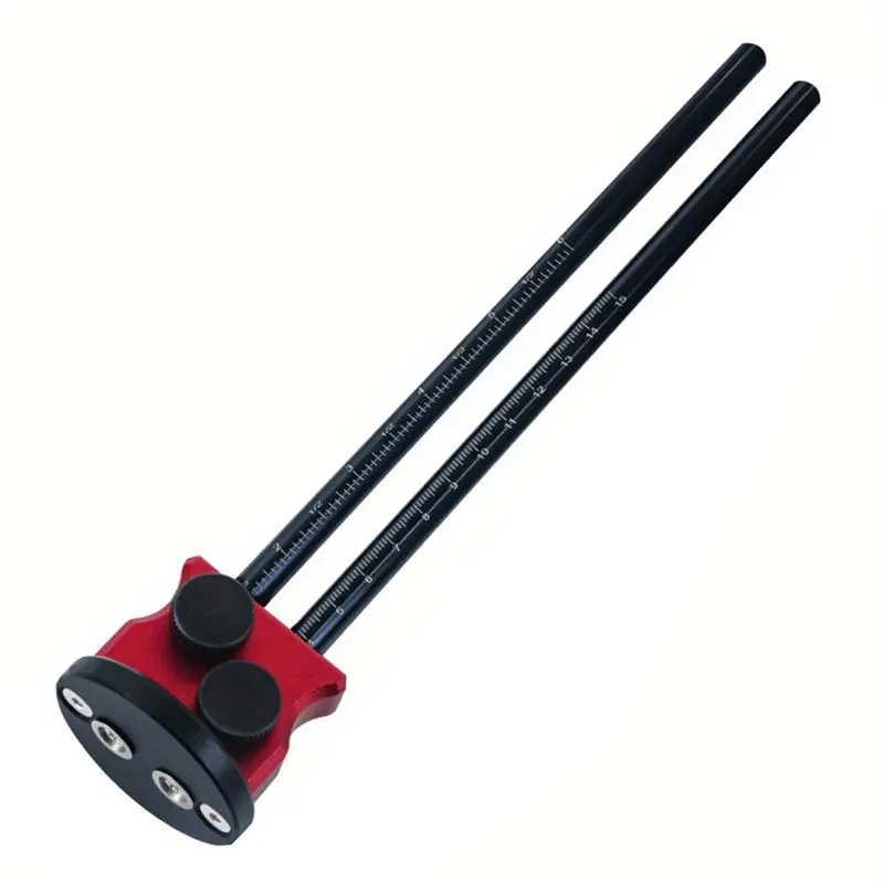 AT21-Double Head Wheel Marking Gauge Parallel Line Drawing Tool Woodworking Marking Scriber Ruler W/Graduated Inch&Mm Scale