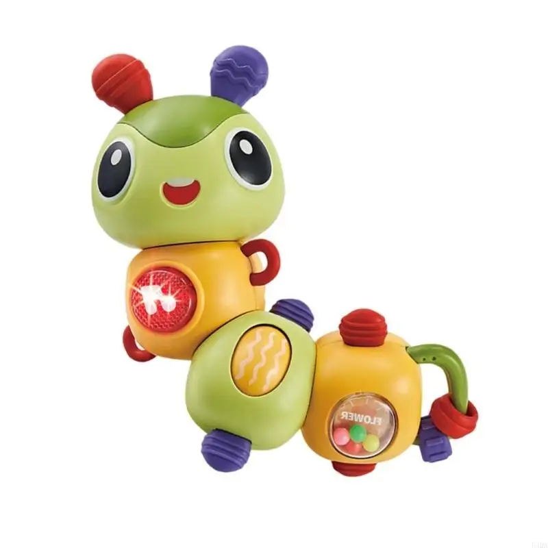 

54DA Sound and Light Caterpillars Game for Infants Rotating Engaging Sensory Toy Educational Infant Toy Nursery Accessory