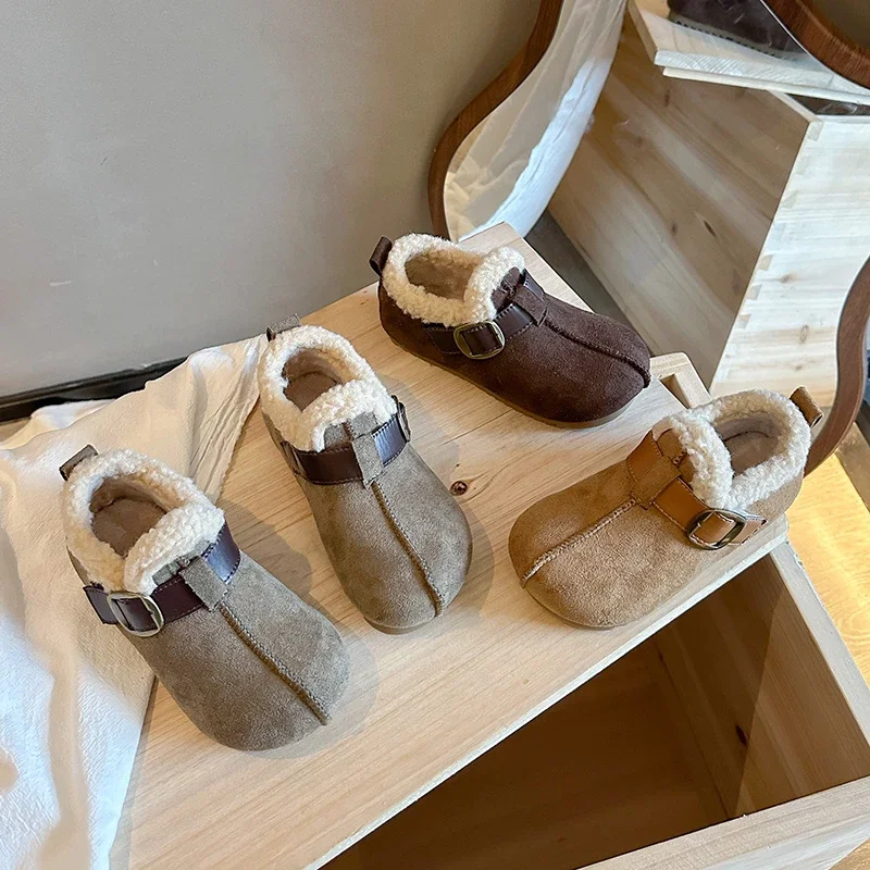 

Children Casual Shoes for Girls 2025 Winter New Fashion Korean Style Soft Bottom Anti-slippery Versatile Keep Warm Outside Shoes