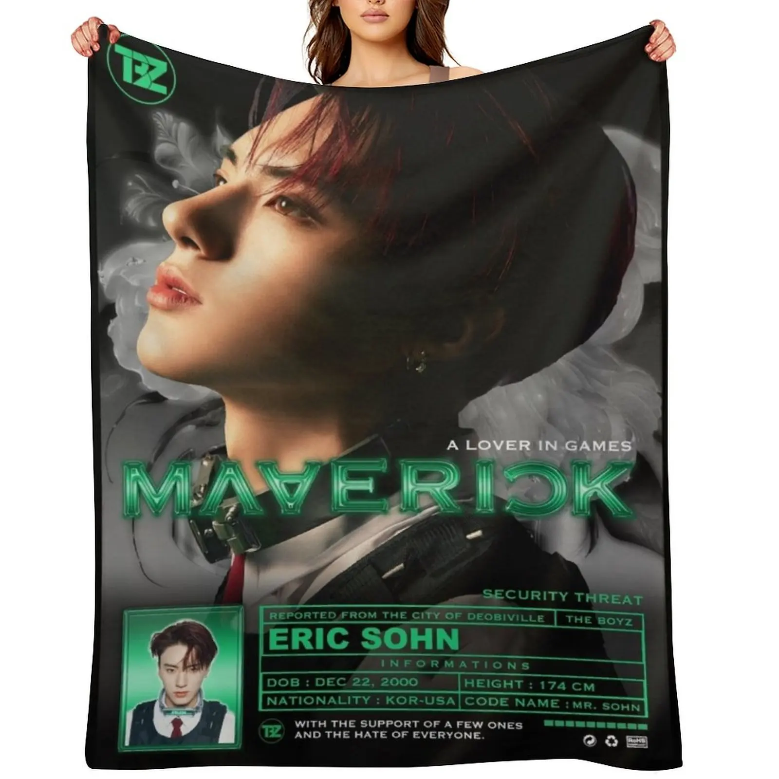 

Eric Sohn Maverick ! [The Boyz] Throw Blanket decorative Moving warm winter Decoratives Blankets