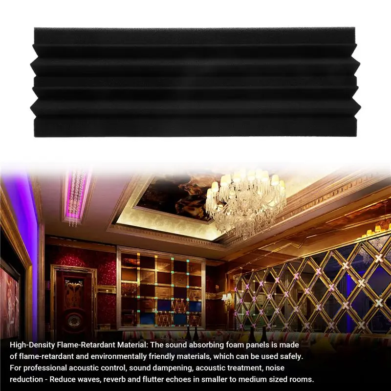 NEW HOT In Stock-4 Pcs Acoustic Panels Studio Acoustic Soundproof Foam,Sound Treatment Bass Trap Corner,Sound Panels Wedges,12X1