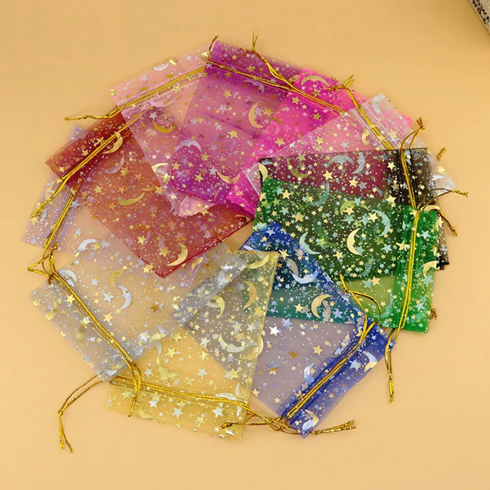 

150Pcs Jewelry Gift Bags Drawstring Gauze Storage Pouches for Party Wedding Festival Favor Small Jewelry Organizer Bags