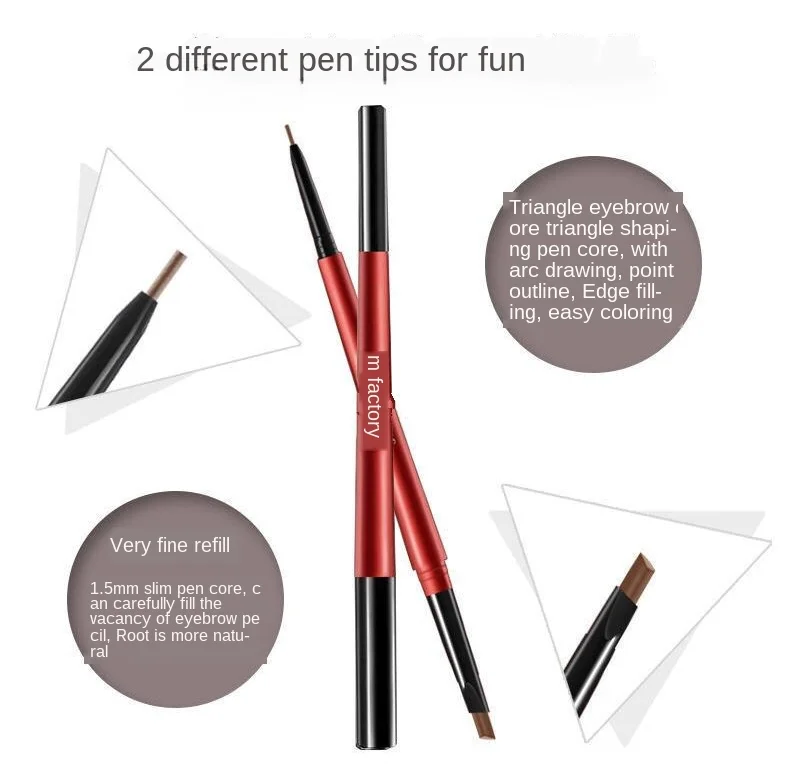 Crayon à sourcils Double tête, 5 couleurs, croquis fins, maquillage longue durée, tatouage imperméable, peinture pour les yeux, stylo de teinte, Miss femmes, maquillage