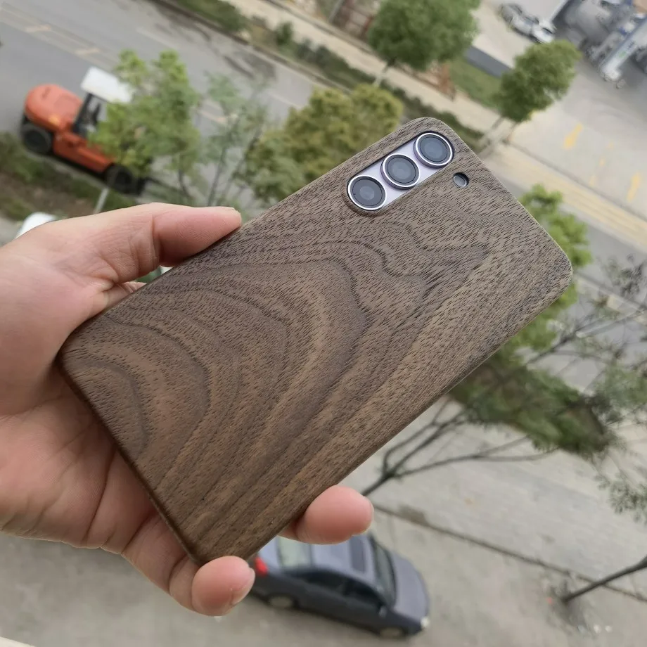 Natural Wooden phone case FOR Samsung S24 S23 + ultra case cover black ice wood ,Walnut, Rosewood