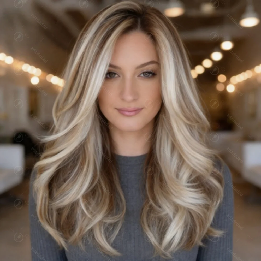 

Soft Wave Hair 150 density and Highlig Blond 13×4 100%human hair wig lace front wig, with baby hair pre plucked
