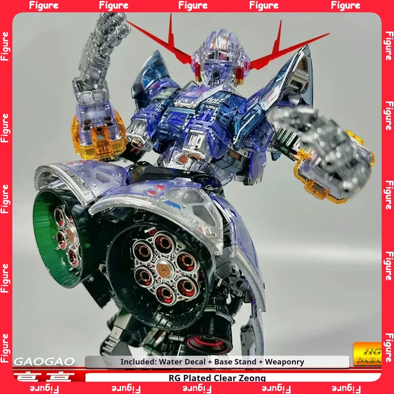 GaoGao 1/144 Clear Transparent Zeong Electroplated Plated Mecha Assembly Model With Water Slide Decal Stand