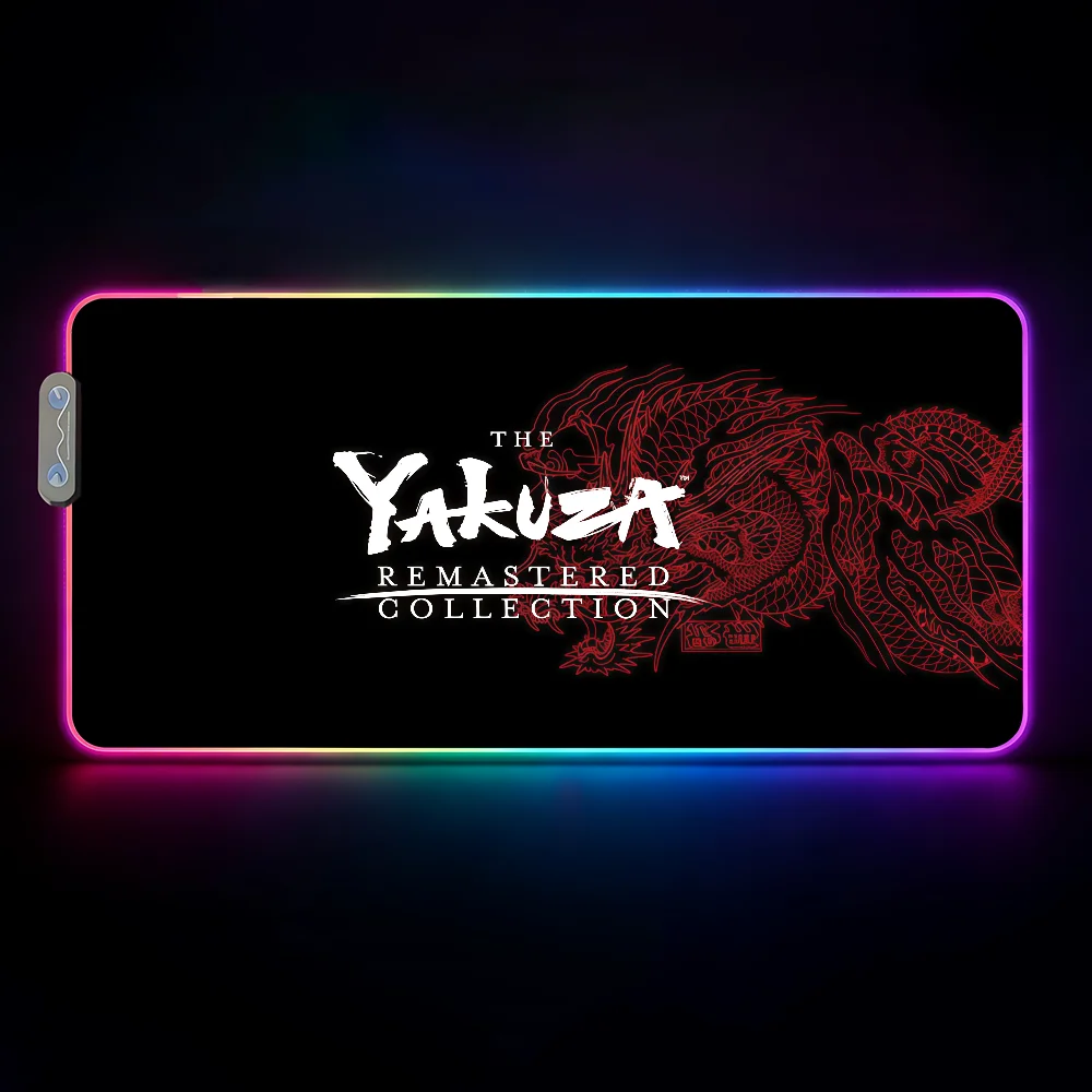 

Game Y-Yakuza Mouse Pad Waterproof RGB LED Light Colorful Game Keyboard Non-slip Cover Desk-mat Surface