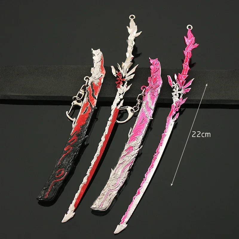 Naraka-espada eterna Bladepoint, espada eterna, robo alrededor del juego, cuchillo, flor de ALMA, cristal, armas de aleación, juguetes de colección, 22cm