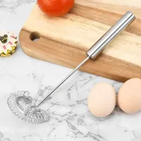 Portable Manual Coil Whisk Kitchen Accessories for Kitchen Tools, Stainless Steel Spring Egg Stirrer, Milk Blender Whisking
