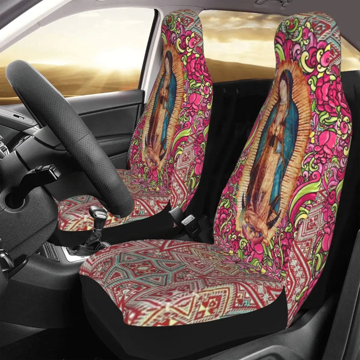 

Our Lady Of Guadalupe Virgin Mary Mexican Virgin Mary Car Seat Cover Custom Universal Front Protector Accessories Cushion Set