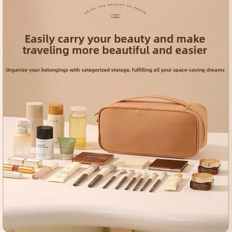 Oxford Cloth Cosmetic Bag With Dividers Handheld Travel Makeup Organizer Fashion Outdoor Toiletry Bag Beauty Tools Storage Bag