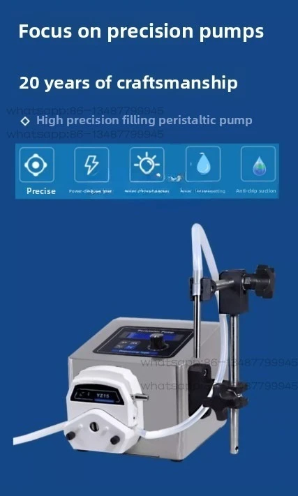Micro Flow Peristaltic Pump System - BT100-1F Drive with DG-4A Head & 8m Tubing for Precision Filling