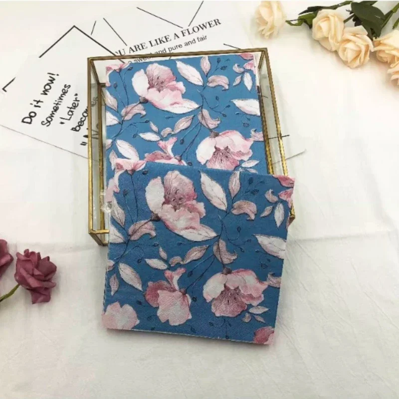 Colourful Napkins Printed Square Paper Napkins Restaurant Floral Facial Tissue Hotel Wedding Table Setting Pure Wood Pulp Paper