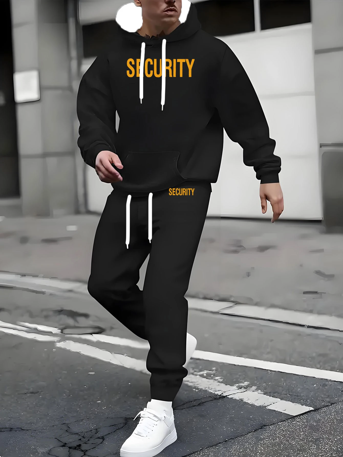 

Autumn and Winter Men Hoodie Set with Alphabet Printing Street Men Sports Fashion Hoodie Set Quick Drying Breathable Hoodie Set
