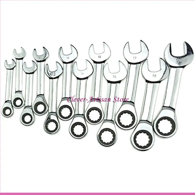 E06B 8-18mm مقبض قصير مقبض Ratchet Wrchench وجع سريع مفتوح المفتوح أداة إصلاح اليد أدوات أدوات الأجهزة