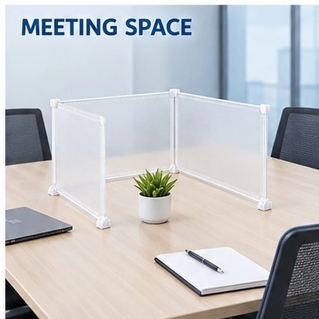 3Pcs Removable Desktop Partition Shield Protective Privacy Divider for Desk Counter Table Cashier Reception Sneeze Guard Board