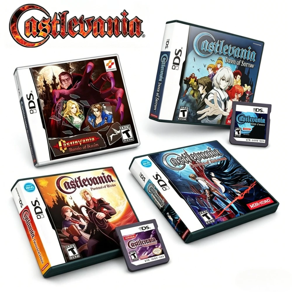 Castlevania Order Of Ecclesia/Portrait Of Ruin/Dawn Of Sorrow Nuevo Paquete Sellado Tarjeta de Videojuego DS