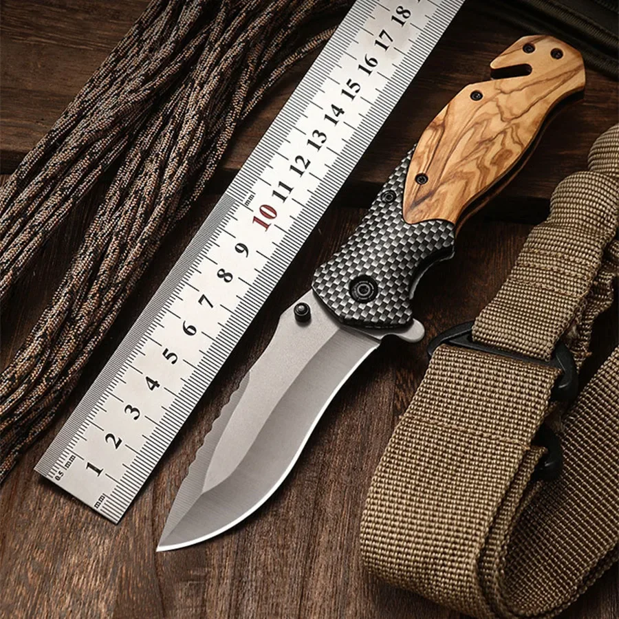 Stainless steel folding knife high hardness camping survival multi-function portable multi-purpose knife household fruit knife