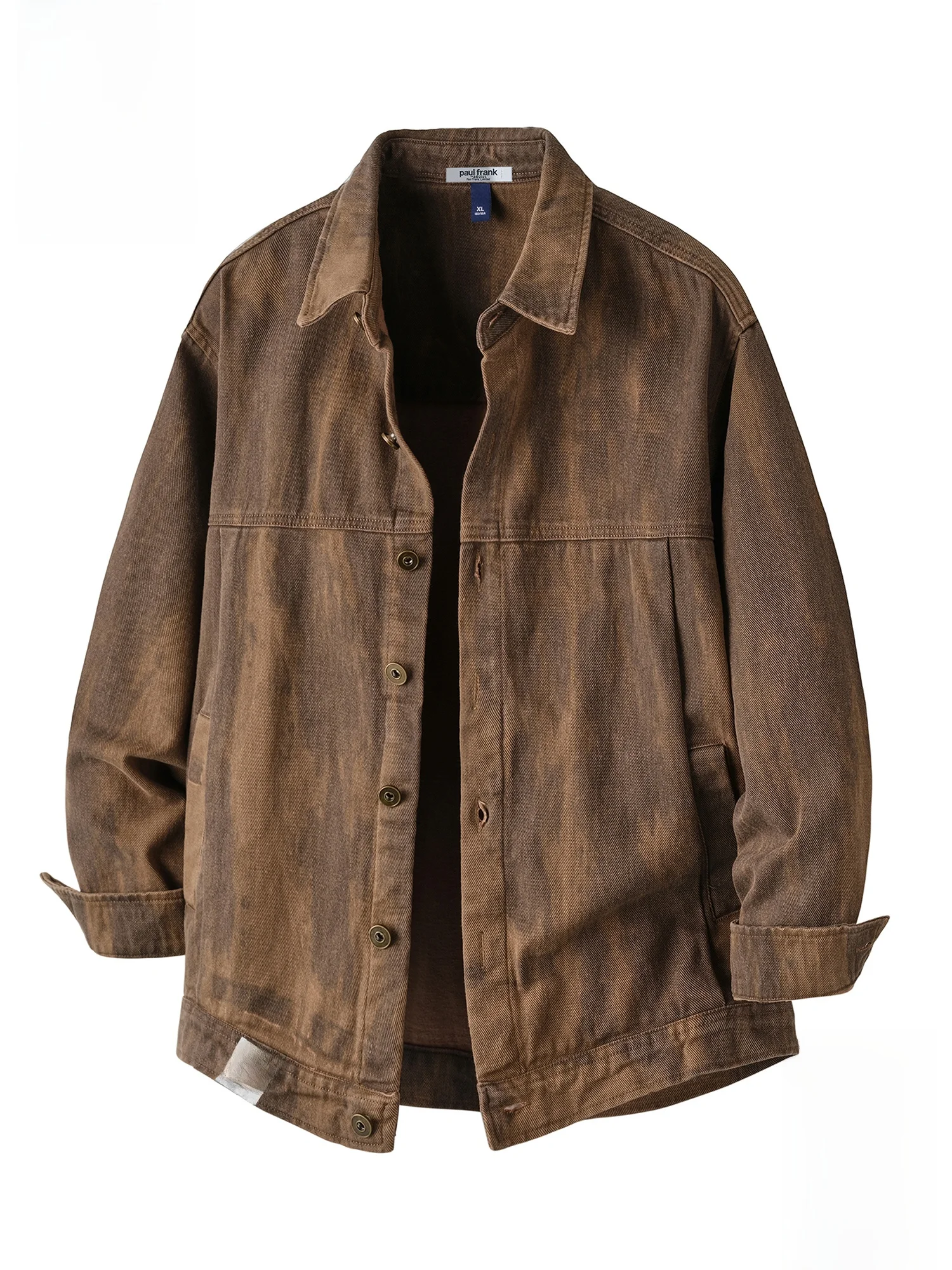 

Мужская куртка PaulFrank в стиле ретро с эффектом тай-дай из чистого хлопка, повседневная рабочая одежда, износостойкая, с длинными рукавами, для весеннего сезона