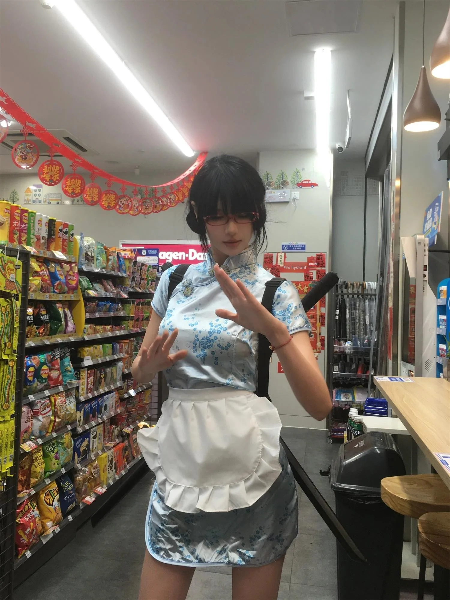 تنورة صينية جديدة من Sle Dr loween Cisas Cosplay orm تنورة خادمة ناعمة للفتيات ملابس يومية #1