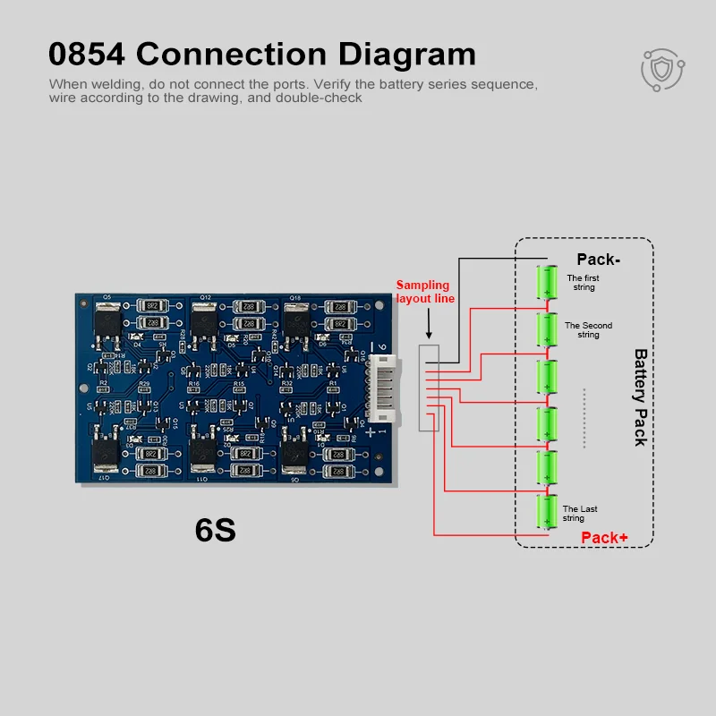 2.7V/16V LTO 6S Balance Board Equalization Circuit  Lithium Titanate Battery/Super Farad Capacitor Protection Board