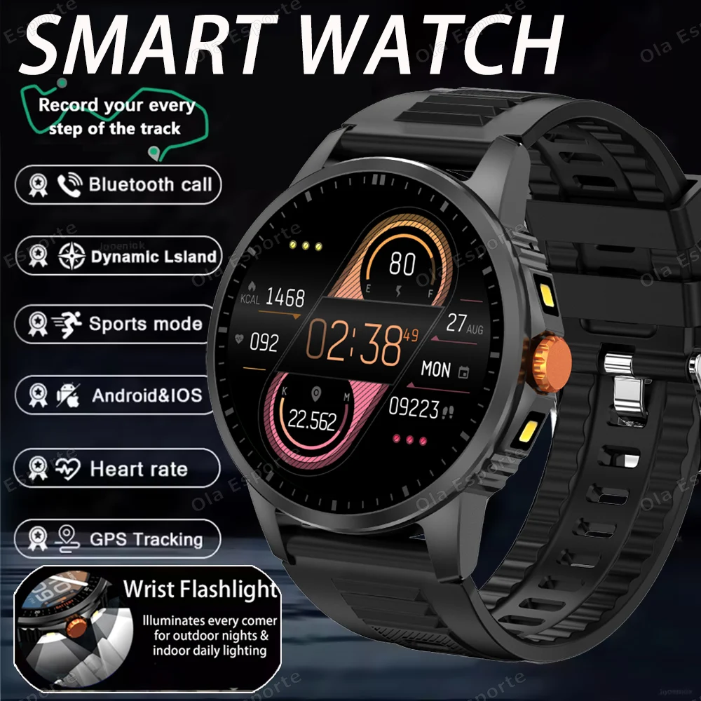 

Новые смарт-часы для мужчин 2026 года: GPS-трекер, HD-звонки по Bluetooth, AMOLED-экран 1,5 дюйма, LED-фонарик, водонепроницаемые, для активного отдыха