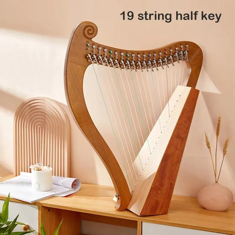 Harp 19 23 String Half Key Lyre Harp High Quality Mahogany Musical Instrument 19 23 String Lyre Harp Musical Instrument