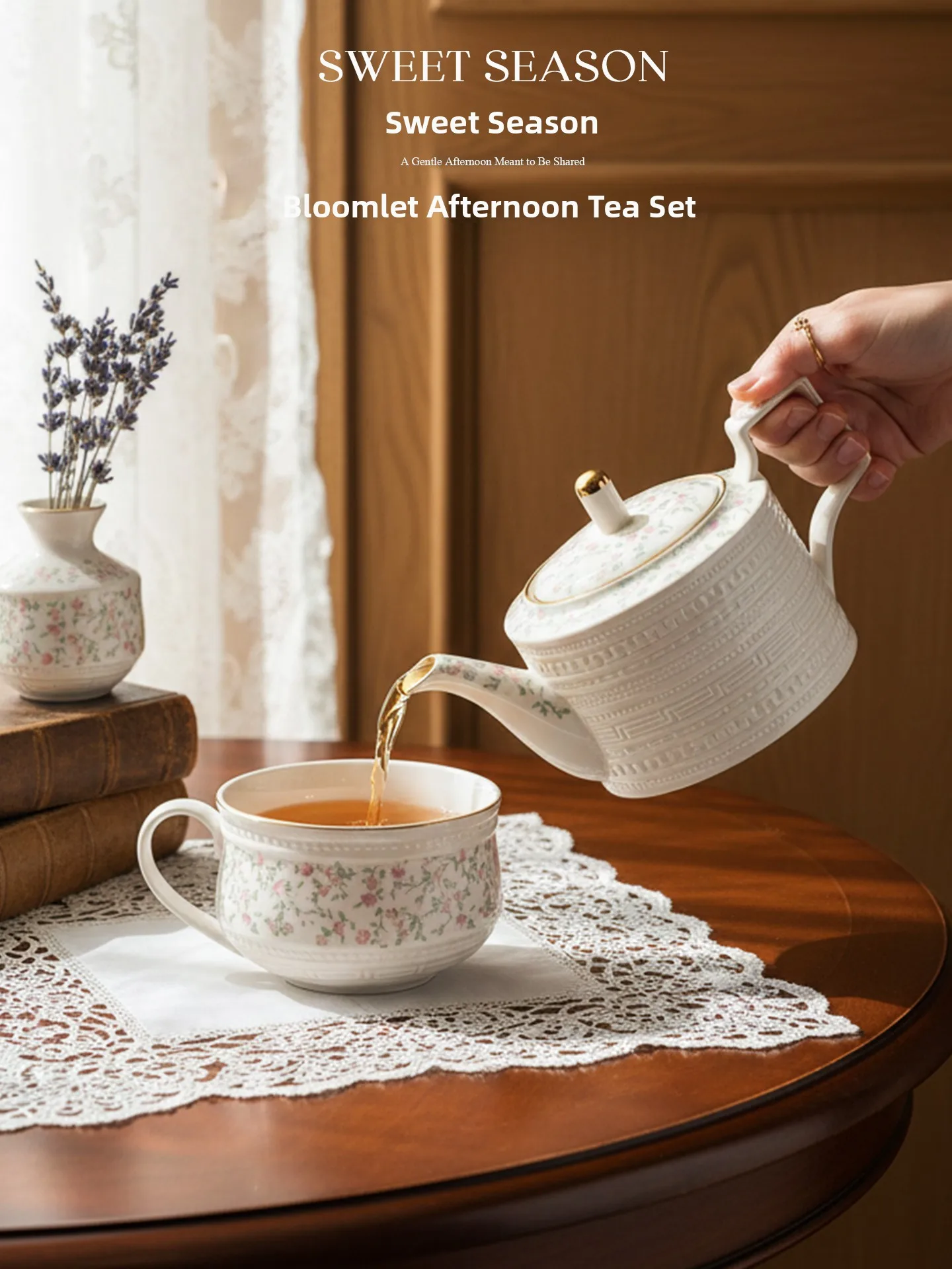 

Кружка из тонкого костяного фарфора Sweet Season Bloomlet, большая емкость, для завтрака, молока, элегантный дизайн, для домашнего использования, кофейная кружка без крышки