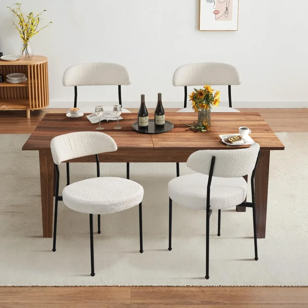 

Набор из 5 выдвижных обеденных столов на 4–8 человек, деревянный обеденный стол с 4 стульями для встреч, встречи для небольших киров