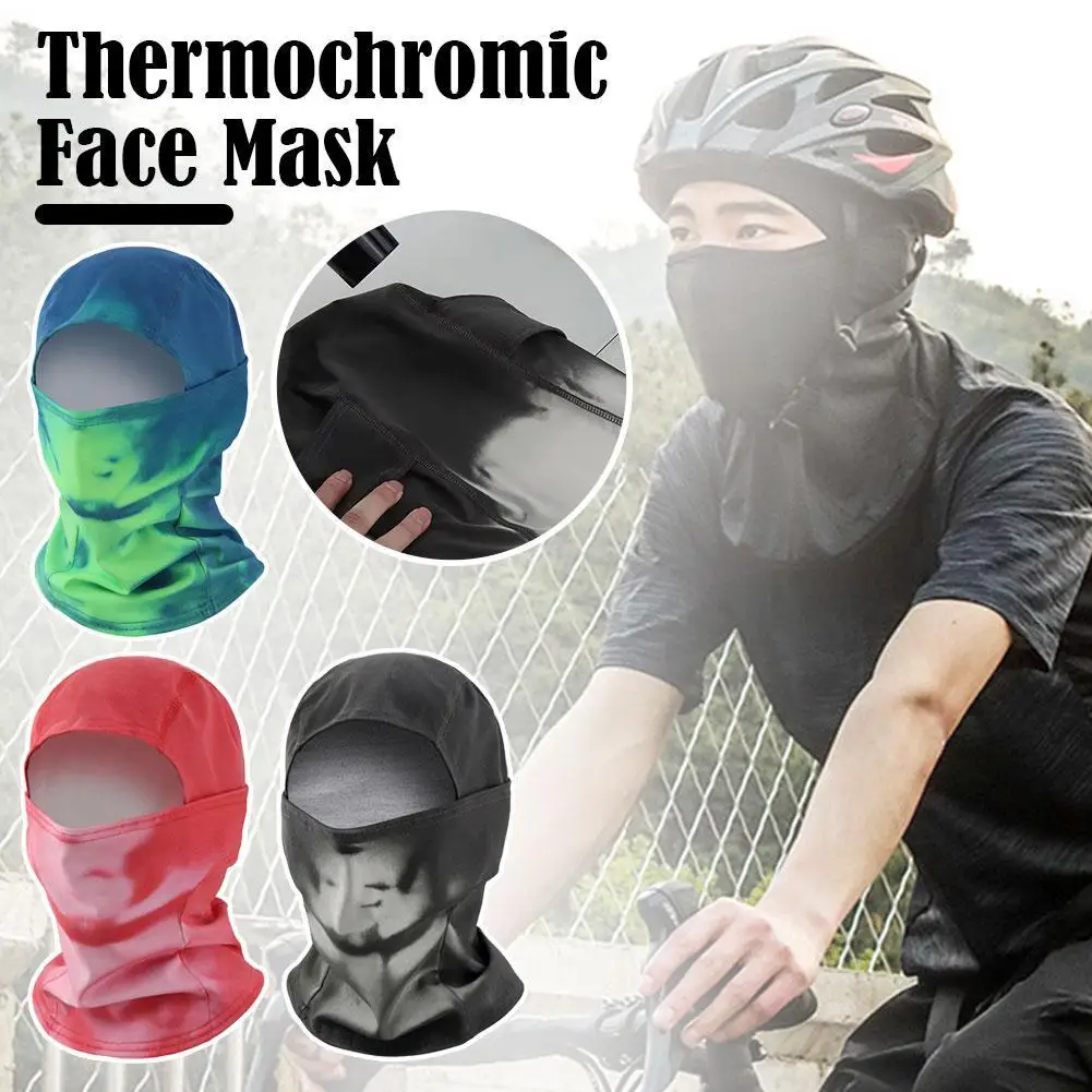 

3color Temperature Sensitive Breathing Color Changing Headgear Outdoor Cycling Mask Gradient Color Changing Thermal Sensing Mask