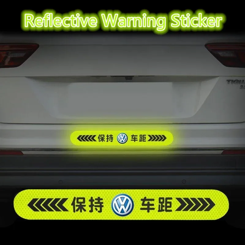 

1pc Car Bumber Secure Reflective Warning Strip Tape Sticker deco Auto Stickers for VW Volkswagen Polo GTI Golf Passat Tiguan