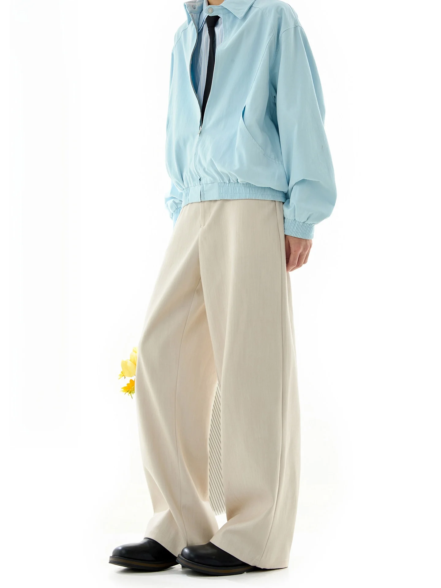 Anti-Wrinkle Bamboo Fiber Straight Leg Casual Pants Men's Autumn Commute Style Breathable Youth Summer Fashion Trousers