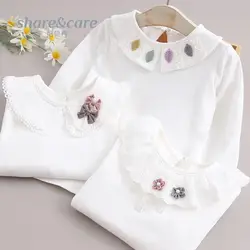 Baby Girls Blouse Spring Autumn Kids Shirt Toddler Long Sleeve Blouses Children Clothes Girl Tops Infant 2023 New