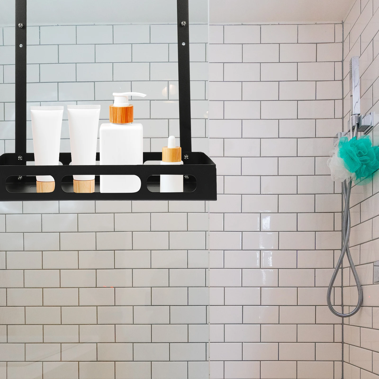 

Shower Room Storage Baskets Iron Holder for Door Back Over the Door Basket Kitchen Basket Home Supplies Decorative Art Modern