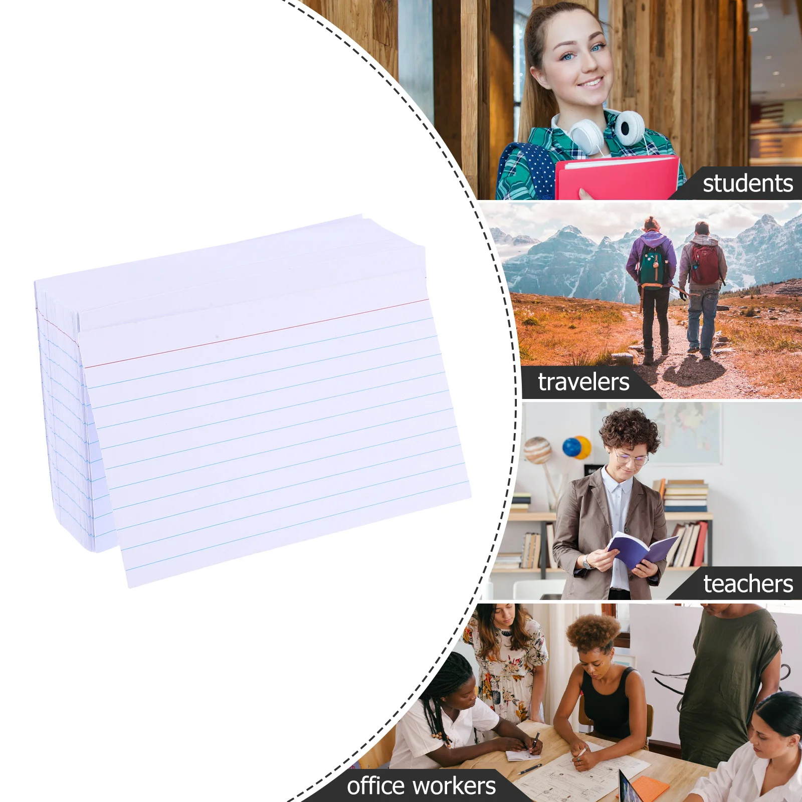 200개 줄노트형 학습용 인덱스 카드 휴대용 미국식 시험 준비용 어휘 작성 학습 자료