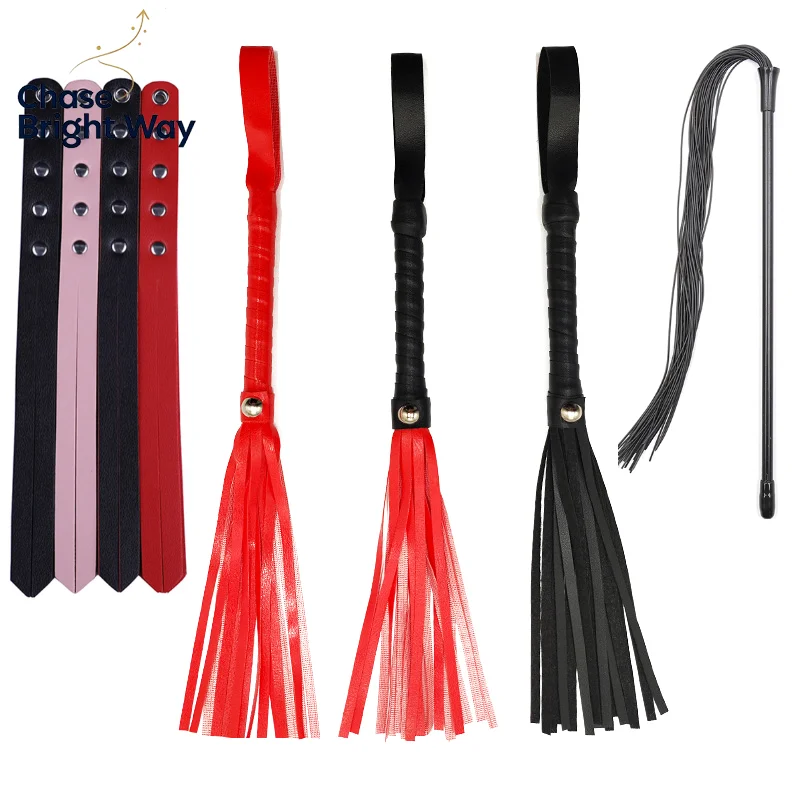 PU Leather Paddle Slapper Whip For Horse Training Enhance Pain Equestrian Training Horse Whip Equestrian Riding Crops